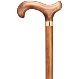 HERCULES Mens Walking Cane - Derby Scorched Brown Hardwood up to 500 lbs | 44