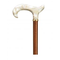 Ladies Sophisticated Walking Cane 36 pearl= white= swirl= lucite= derby