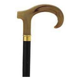 CORNO, molded faux horn derby handle walking stick 36
