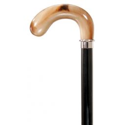 OXBOW, molded w/swirls Opera handle, black wood walking cane 36