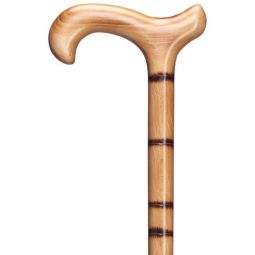 Stepped & Scorched Jambis Beechwood Derby Walking cane, Mens 36