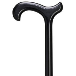 Black-stained hardwood Mens Derby Walking Cane | no collar 36