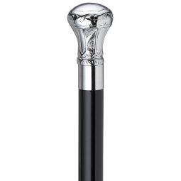Chrome-Plated Brass Knob Handle Walking Stick 36 |= elegant= design= -= canes= galore