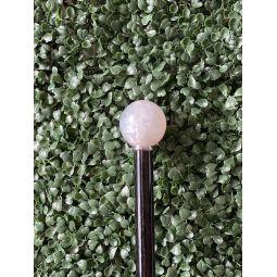 Pearl White Ball on Black Shaft Walking Stick 36