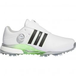 adidas Tour360 24 BOA BOOST Golf Shoes - Cloud White/Core Black/Green Spark