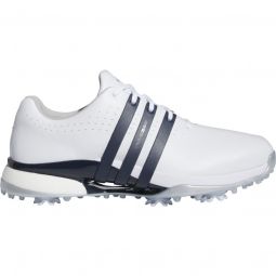 adidas Tour360 24 BOOST Golf Shoes - Cloud White/Collegiate Navy/Silver Metallic