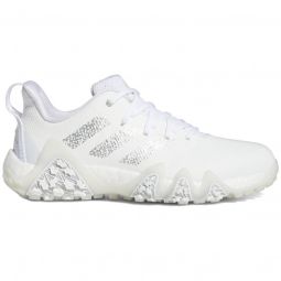 adidas Womens CodeChaos 22 Golf Shoes - Cloud White/Silver Metallic/Clear Pink