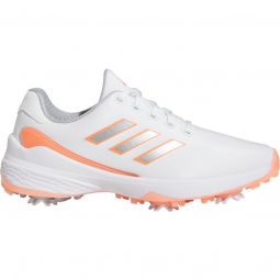 adidas Womens ZG23 Golf Shoes - Cloud White/Silver Metallic/Coral Fusion