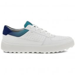 ECCO Tray Golf Shoes - White/White/Blue Depths/Caribbean