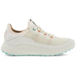 ECCO Womens Core Mesh Golf Shoes - White/Peach Nectar