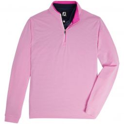 FootJoy Lightweight Quarter-Zip Golf Pullover - Hot Pink/White