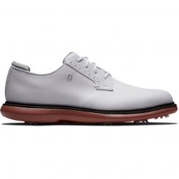 FootJoy Traditions Blucher Golf Shoes 2024 - White/Brick 57946