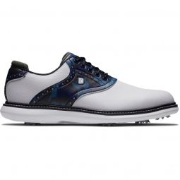 FootJoy Traditions Saddle Golf Shoes 2024 - White/Navy/Camo 57945
