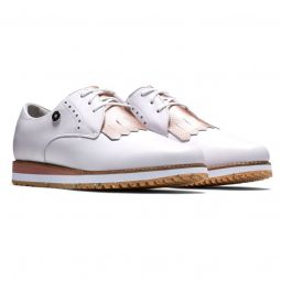 FootJoy Womens FJ Sport Retro Golf Shoes - White/Pink/White 92393