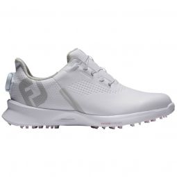 FootJoy Womens Fuel BOA Golf Shoes - White/Light Pink 92370
