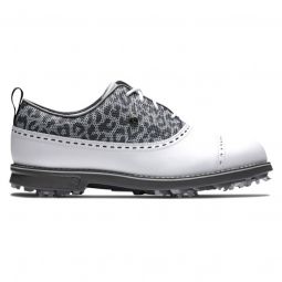 FootJoy Womens Dryjoys Premiere Golf Shoes - White/Charcoal/Charcoal 99037