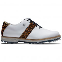 FootJoy Womens Dryjoys Premiere Series Golf Shoes - White/Leopard 99041