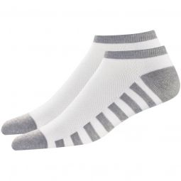 FootJoy Womens ProDry Lightweight Low Cut Golf Socks White/Grey - 2 Pack