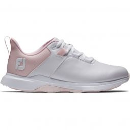FootJoy Womens ProLite Golf Shoes 2024 - White/Pink 98200