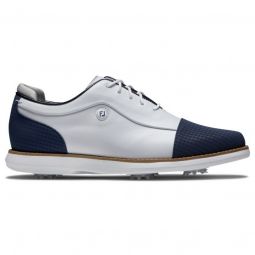 FootJoy Womens Traditions Cap Toe Golf Shoes - White/Navy 97911