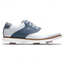 FootJoy Womens Traditions Golf Shoes - White/Blue 97903