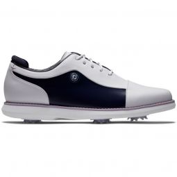 FootJoy Womens Traditions Golf Shoes 2024 - White/Navy 97928
