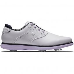 FootJoy Womens Traditions Golf Shoes 2024 - White/Purple 97929