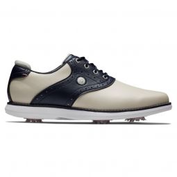 FootJoy Womens Traditions Saddle Golf Shoes - Cream/Navy 97922