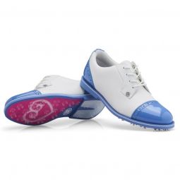 G/FORE Womens Cap Toe Gallivanter Golf Shoes - Snow/Vista Blue