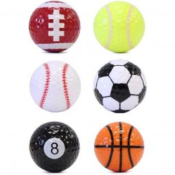 JP Lann Sport Themed Golf Balls 6 Pack
