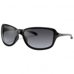 Oakley Womens Cohort Polished Black Sunglasses - Grey Gradient Polarized Lens