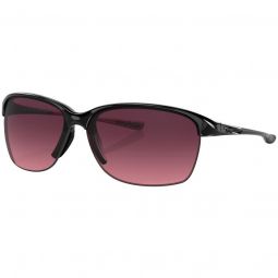 Oakley Womens Unstoppable Polished Black Sunglasses - Rose Gradient Polarized Lens
