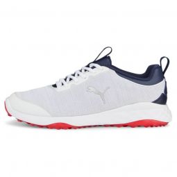 PUMA Fusion Pro Golf Shoes - PUMA White/PUMA Navy/For All Time Red