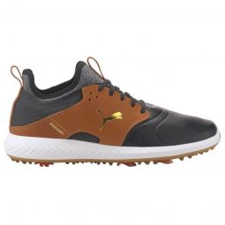 Puma IGNITE PWRADAPT Caged Crafted Golf Shoes - Black/Brown/Gold