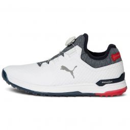 PUMA PROADAPT ALPHACAT Disc Golf Shoes - Puma White/Navy Blazer/High Risk Red