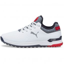 PUMA PROADAPT ALPHACAT Golf Shoes - Puma White/Navy Blazer/High Risk Red