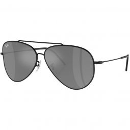 Ray-Ban Aviator Reverse Polished Black Sunglasses - Silver Lens