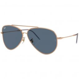 Ray-Ban Aviator Reverse Polished Rose Gold Sunglasses - Blue Lens