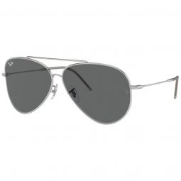 Ray-Ban Aviator Reverse Polished Silver Sunglasses - Dark Grey Lens