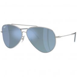 Ray-Ban Aviator Reverse Polished Silver Sunglasses - Light Blue Lens
