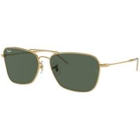 Ray-Ban Caravan Reverse Polished Gold Sunglasses - Green Lens