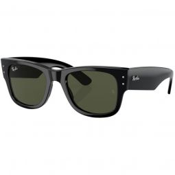 Ray-Ban Mega Wayfarer Polished Black Sunglasses - Green Lens