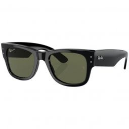 Ray-Ban Mega Wayfarer Polished Black Sunglasses - Polarized Green Lens
