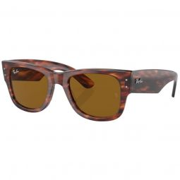 Ray-Ban Mega Wayfarer Polished Striped Havana Sunglasses - Brown Lens