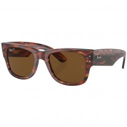 Ray-Ban Mega Wayfarer Polished Striped Havana Sunglasses - Polarized Brown Lens