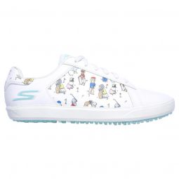 Skechers Womens Go Golf Drive 4 Dogs At Play Golf Shoes - White/Blue