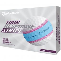 TaylorMade Tour Response Stripe Golf Balls - Blue/Pink