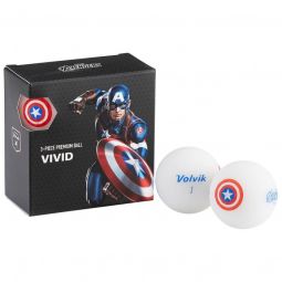 Volvik Vivid Marvel Square Pack Golf Balls - Captain America