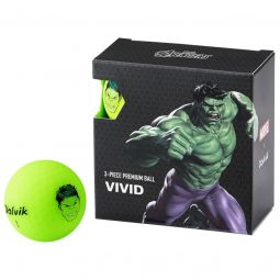 Volvik Vivid Marvel Square Pack Golf Balls - Hulk