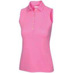 Greg Norman Womens Sleeveless Freedom Micro Pique Stretch Golf Polo - ON SALE